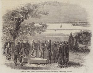 Begrafenis van een van de New Yorkse Brandweermannen Zouaven aan de Oever van de Potomac, Virginia door Frederick John Skill